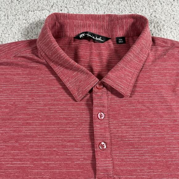 Travis Mathew Polo Shirt Mens 3XL Red Performance Golf Logo Stretch Short Sleeve - Picture 1 of 11